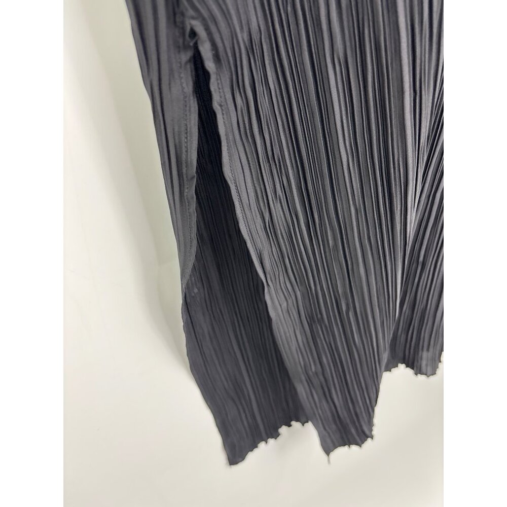 Anthropologie Halter Plissé Maxi Crinkle Dress Black XS Petite NEW - Picture 6 of 8